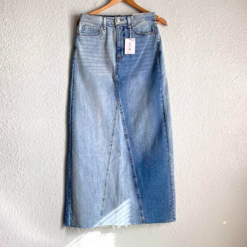 NWT Jessica’s Simpson denim 2 tone maxi skirt